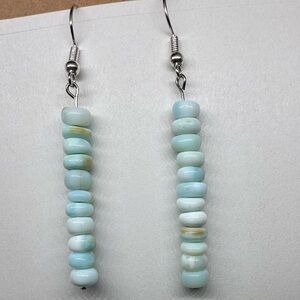 Peruvian Opal earrings Elegant Blue Beaded handmade